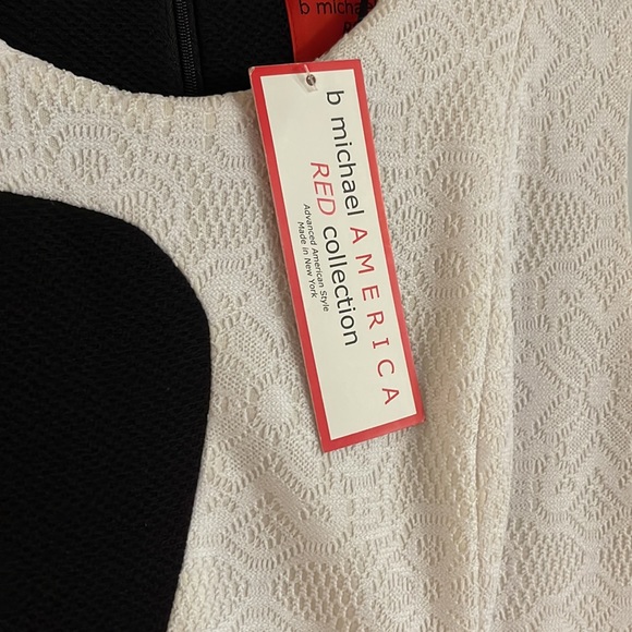B Michael America Sheath Dress Black White New 14 $245 Red Collection - Picture 2 of 7